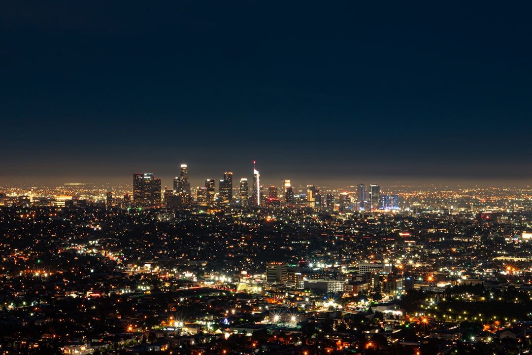 city skyline at night