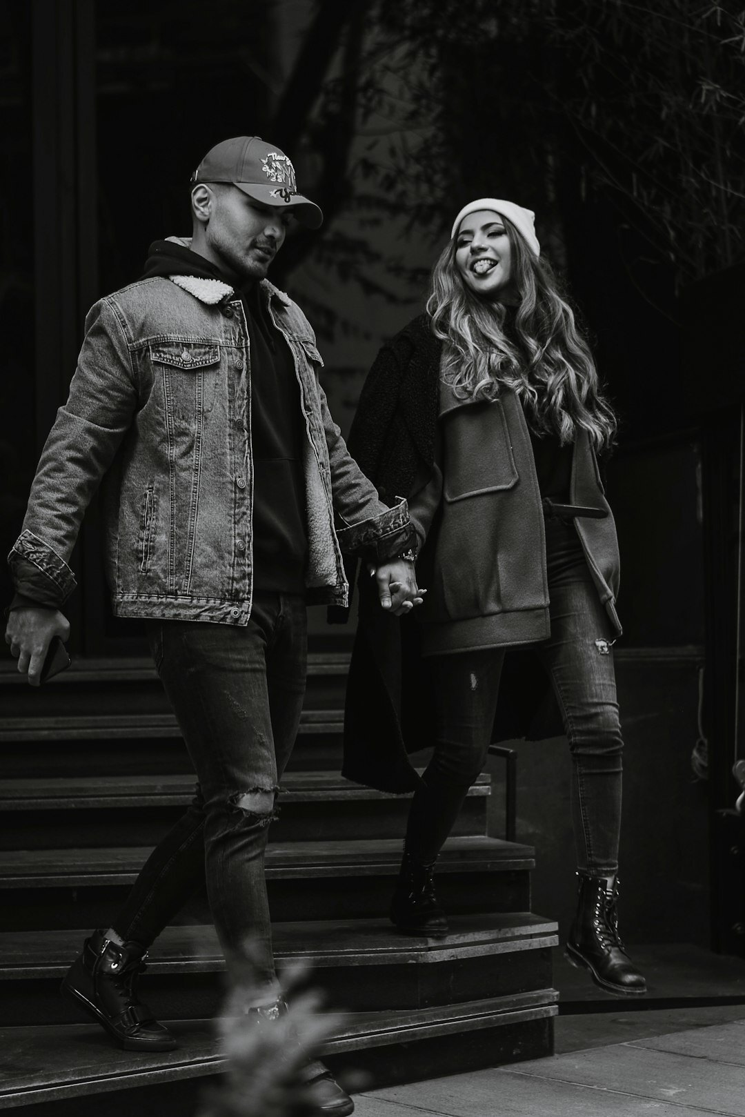 celebrity couple walking
