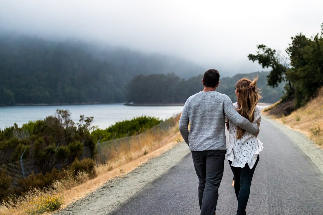 influencer couple walking together