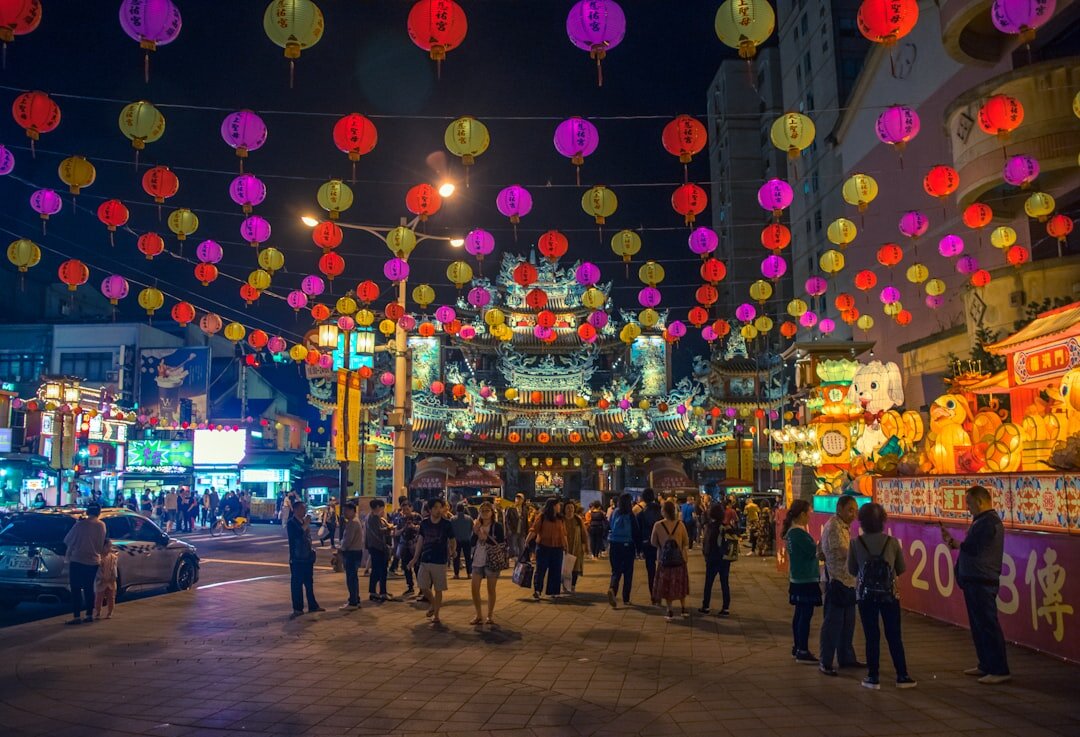 festival crowd at night